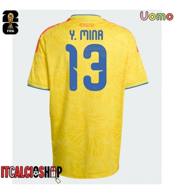 Colombia Yerry Mina #13 Prima Maglia Mondiali 2026 Manica Corta